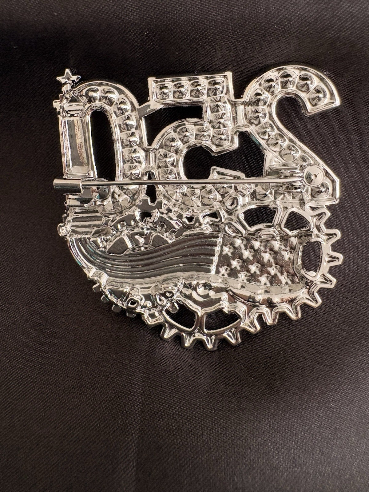 USA 250th Anniversary Commemorative Brooch Rhinestone US Flag Patriotic Pin NEW