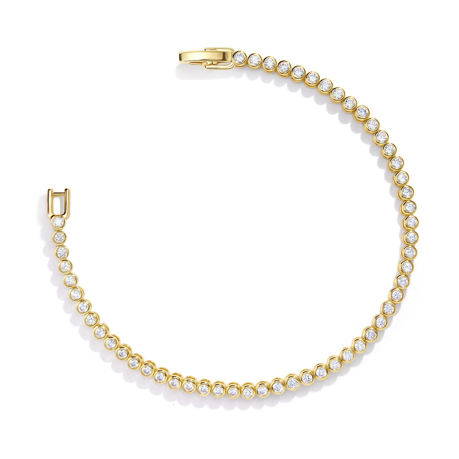 Pearich 14K Gold Filled Tennis Bracelets for Women, 2mm Cubic Zirconia Bezel