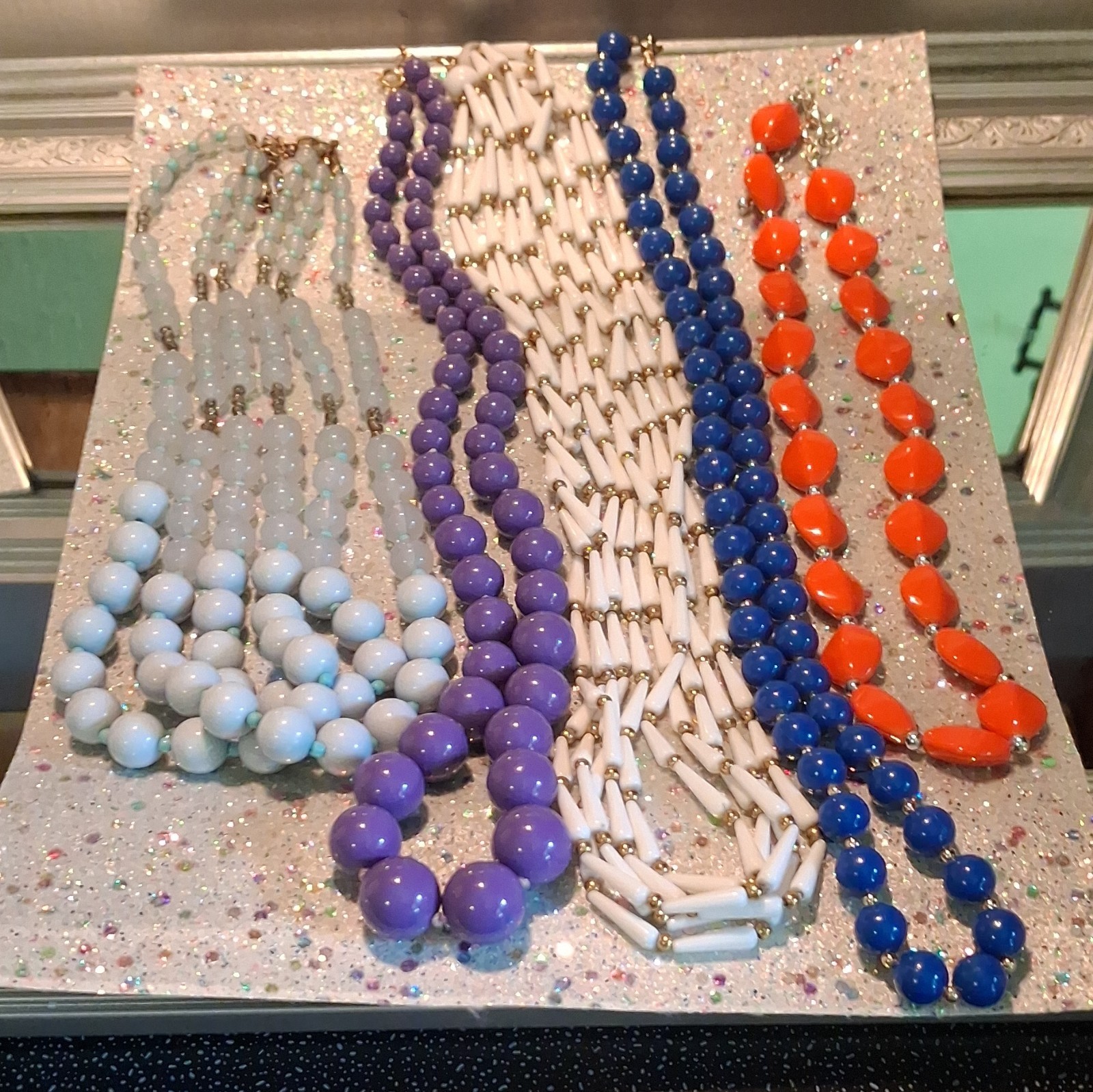 Multicolor Beaded Multi-Strand Necklace Lot Adjustable Fashion Any Occasion