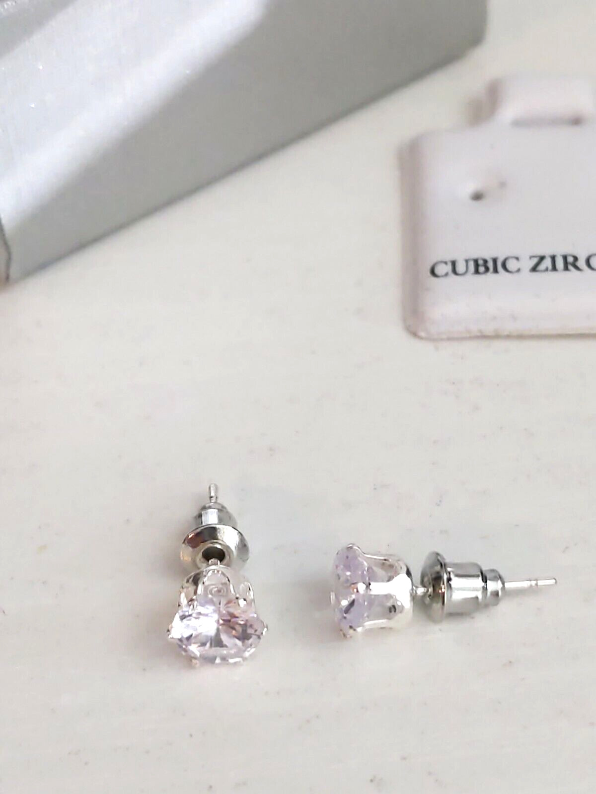 3MM Round Cubic Zirconia Six-Prong Cast Basket Stud Earrings