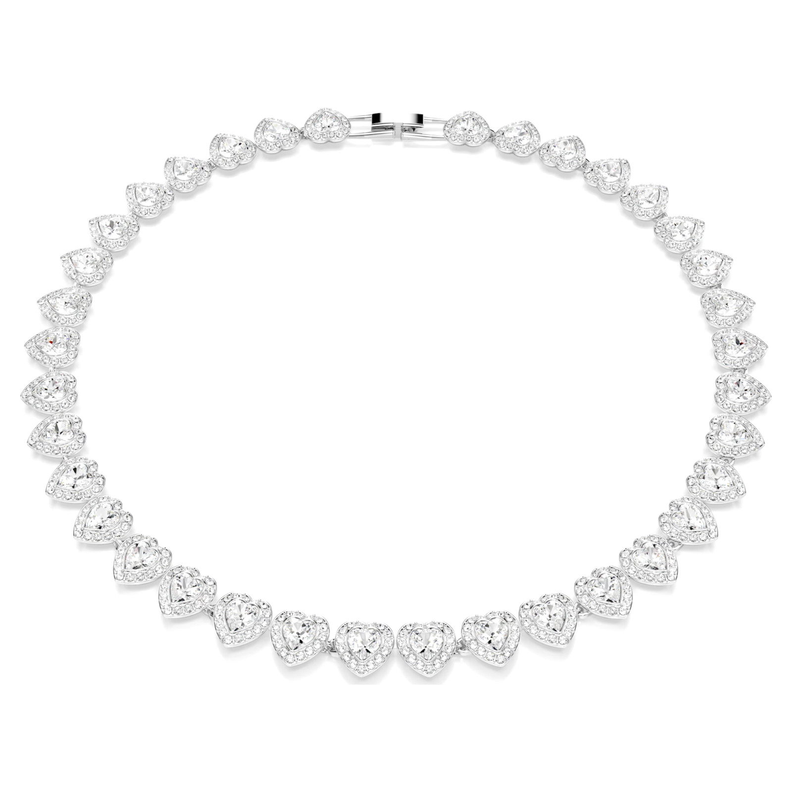 Ariana Grande x Swarovski necklace Mixed cuts, Heart, White, Rhodium plated