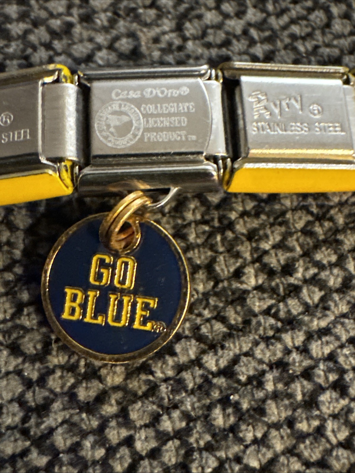 Michigan Wolverines Licensed Casa d’oro Italian Charm 9mm Bracelet