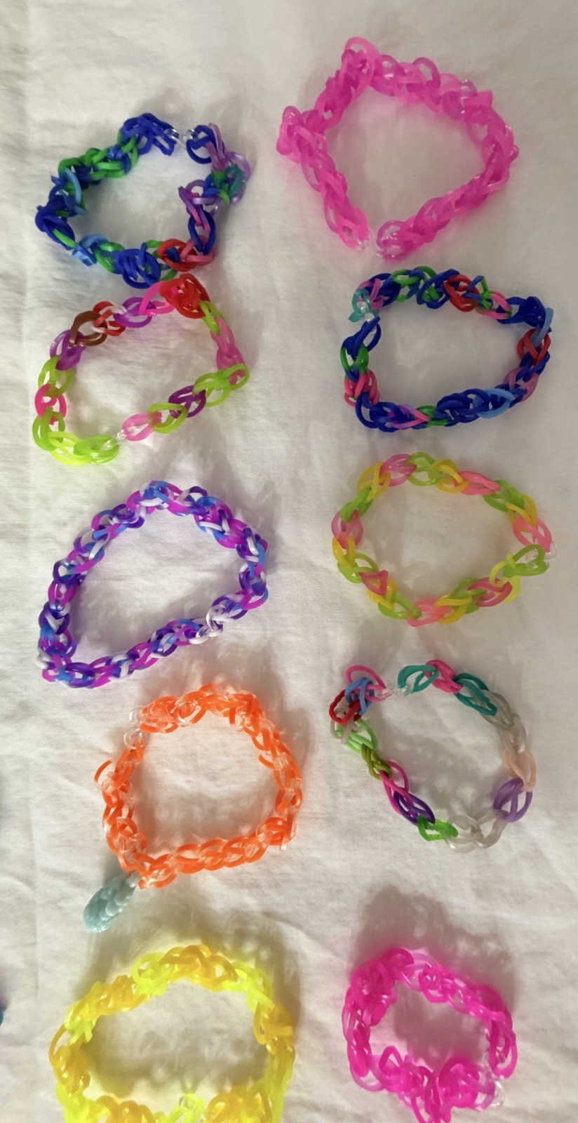 50 Multicolor Rubber Band Stretch Bracelets with clasps
