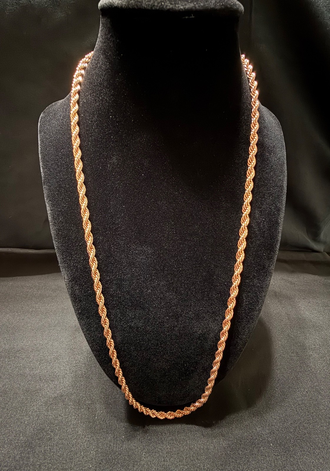 rose gold rope chain necklace 24 inch 4mm gold filled excellent quality