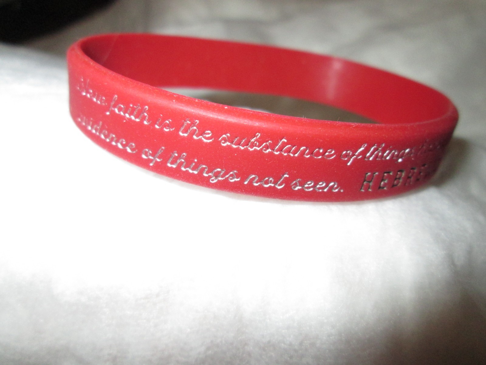 Red Silicone Bracelet Faith New