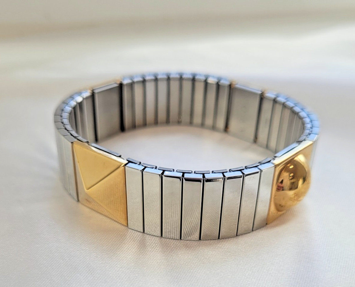 AVON Expandable Links Bracelet Geometric Shapes Gold/Silver Tone