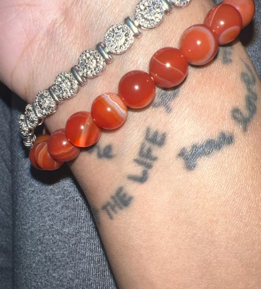 8mm Red Carnelian Gemstone Beaded Bracelet Healing Reiki Gift Unisex Good Luck