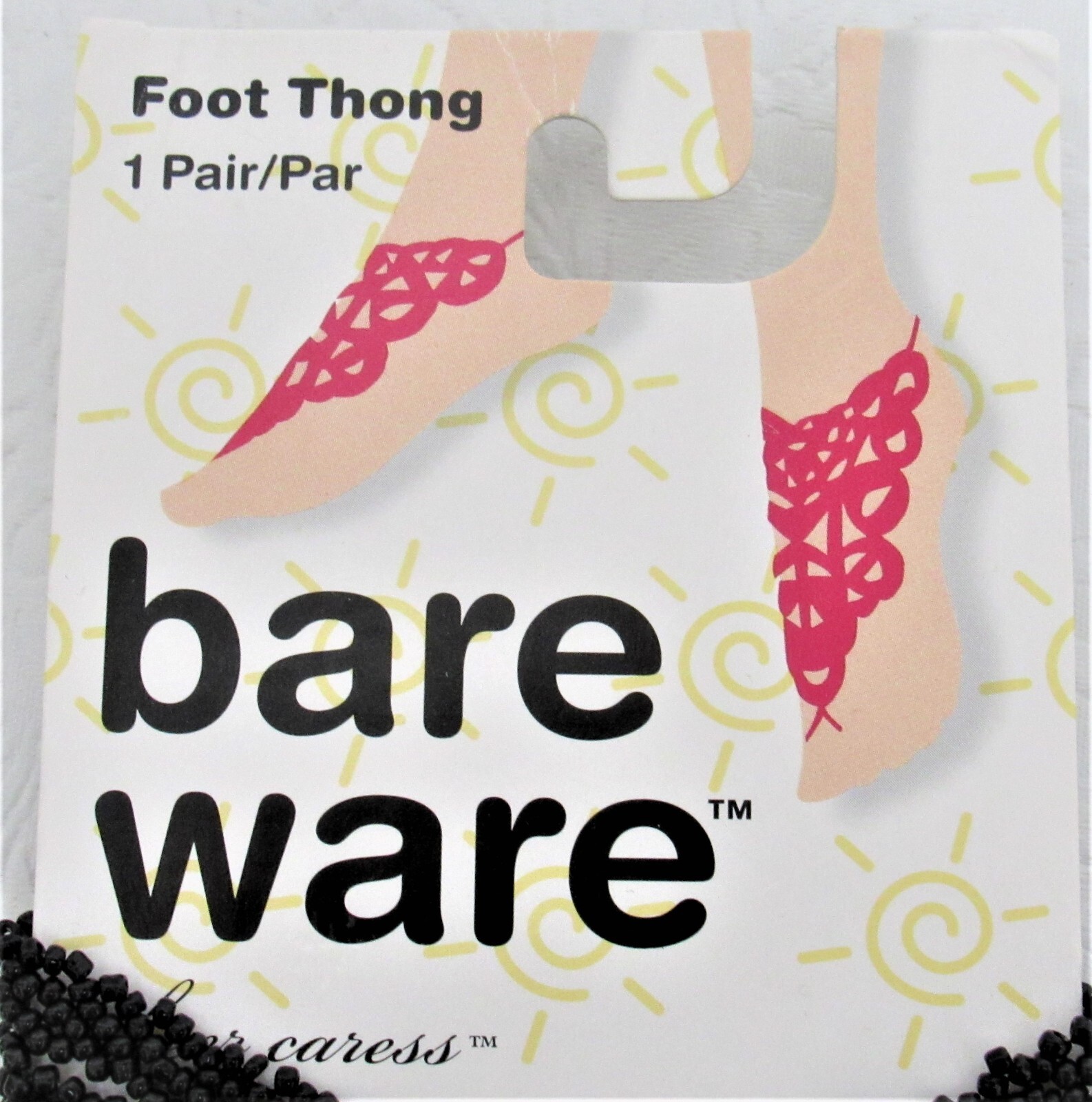 Barefoot Sandals Thong Anklets Beaded Black 1 Pair