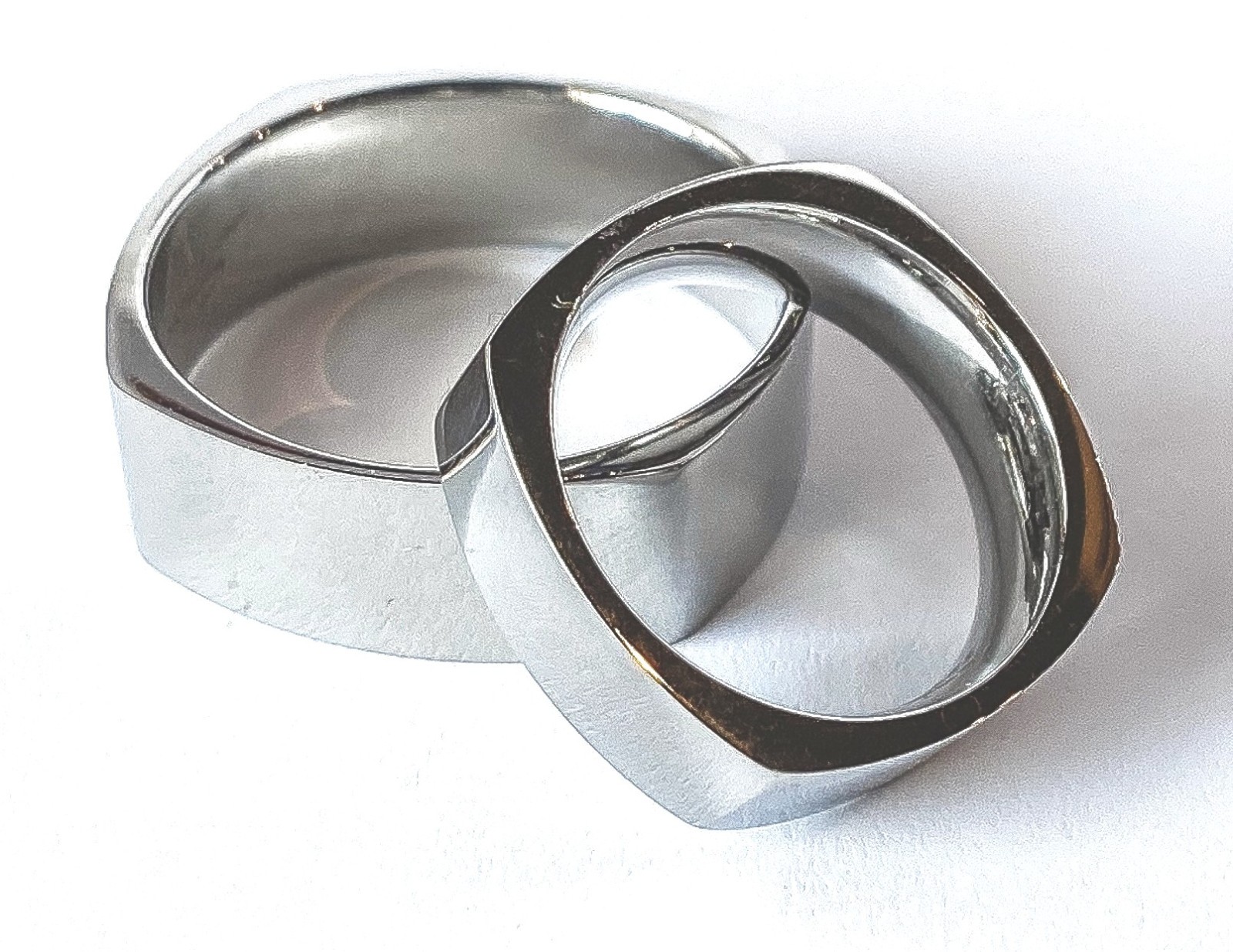 Stainless Steel Polished Square Ring Band Size 7,13(FL148)