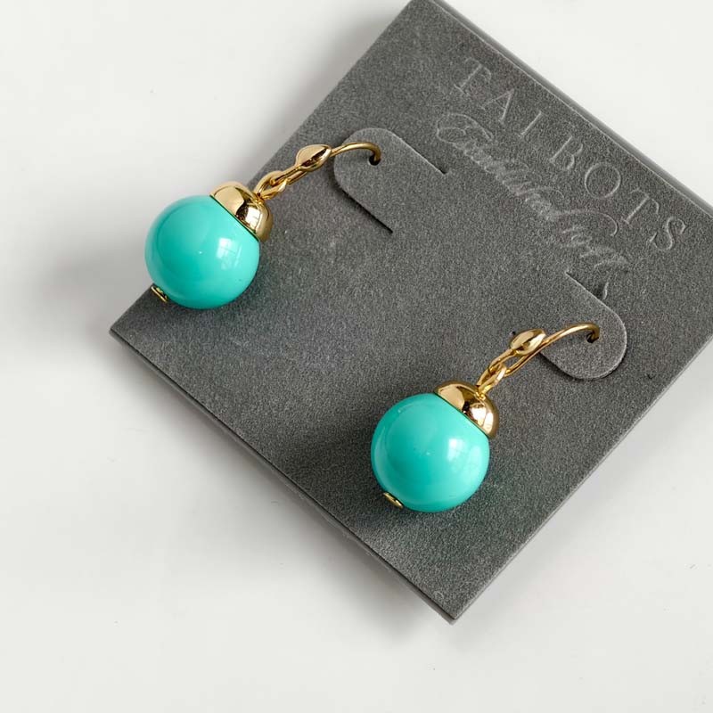New 33mm Talbots Glass Ball Drop Earrings Gift Chic Women Party Vacation Jewelry