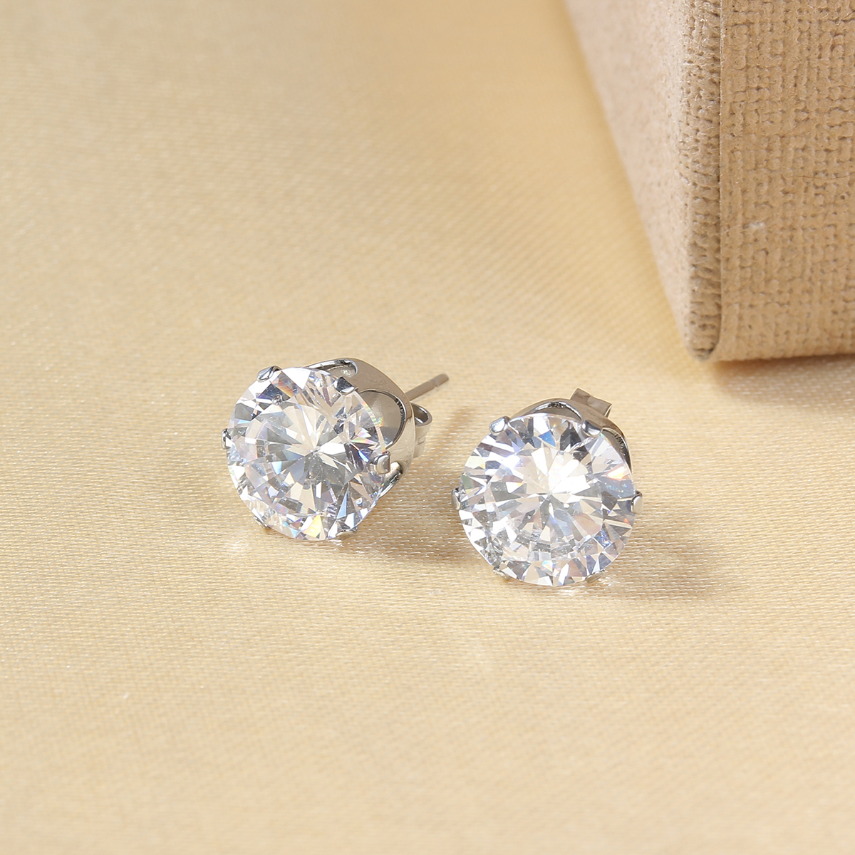 1 pair Stainless Steel Stud Earrings – 4mm, 6mm, 9mm – Hypoallergenic! Fast Ship