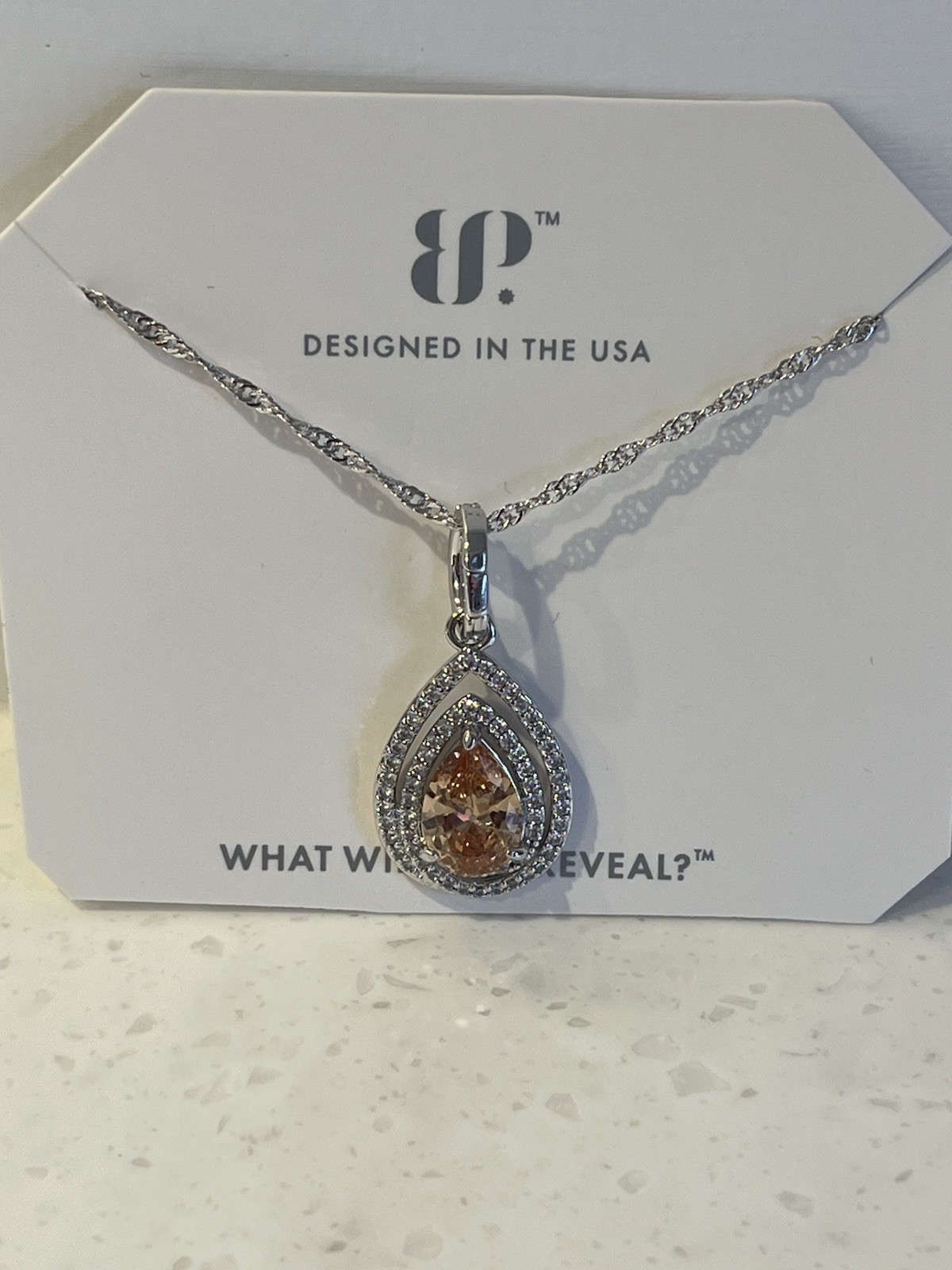 Bomb Party OG smokey topaz necklace, Meant for the Spotlight, removable pendant