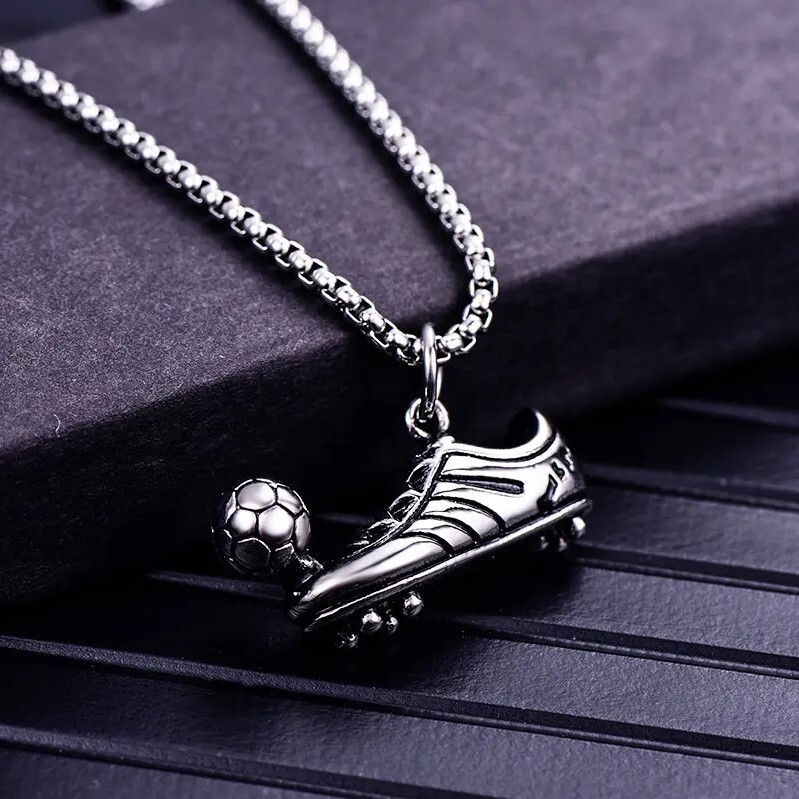 Silver Soccer Cleat & Ball Necklace, Football, Futball Pendant – MLS, World Cup