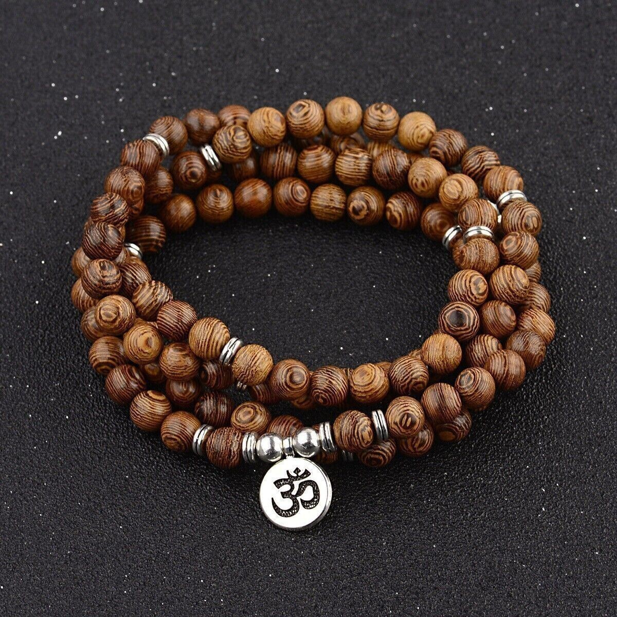 Buddha Bracelet Wooden Bead Necklace 90cm Buddhist Prayer Beads Mala Beads Hindu