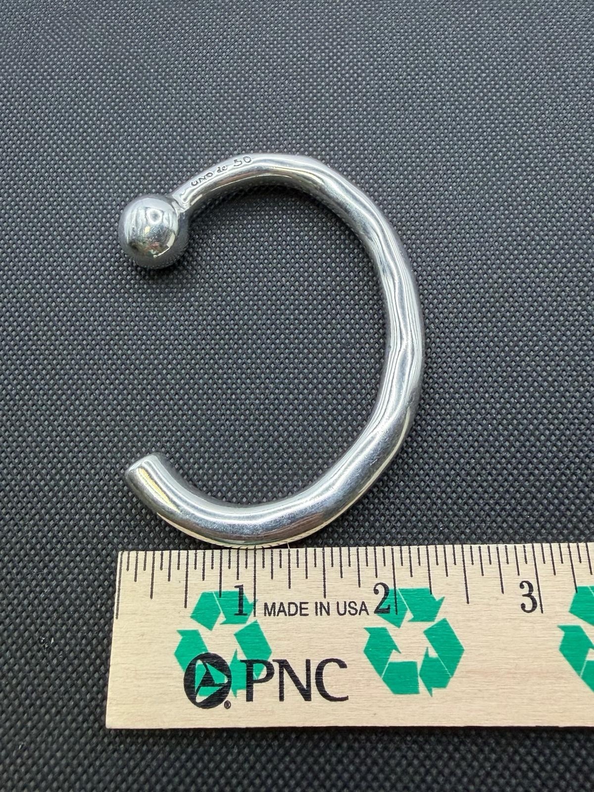 UNO De 50 Sterling Silver Open Cuff Bangle Bracelet