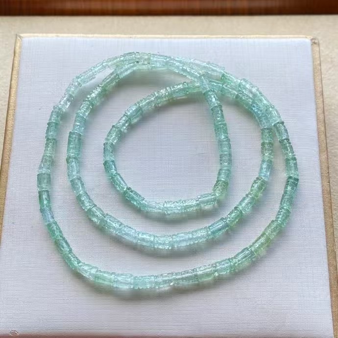 4.5*3mm Natural Green Tourmaline Crystal Quartz Beads Bracelet AAAA
