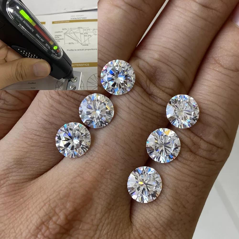 14K Gold GRA Certified D-VVS1 Round Moissanite Martini Screw Back Stud Earrings