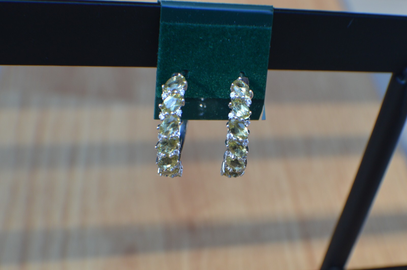3.75ct Madagascar Yellow Apatite/ Zircon Hoop Earrings Platinum over Fine Silver