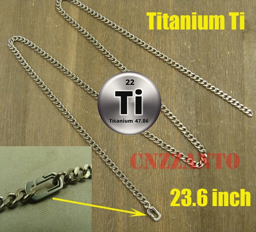 Pure Titanium Ti Curb chain necklace anti-allergy 3.5mm width 23.6 inch length