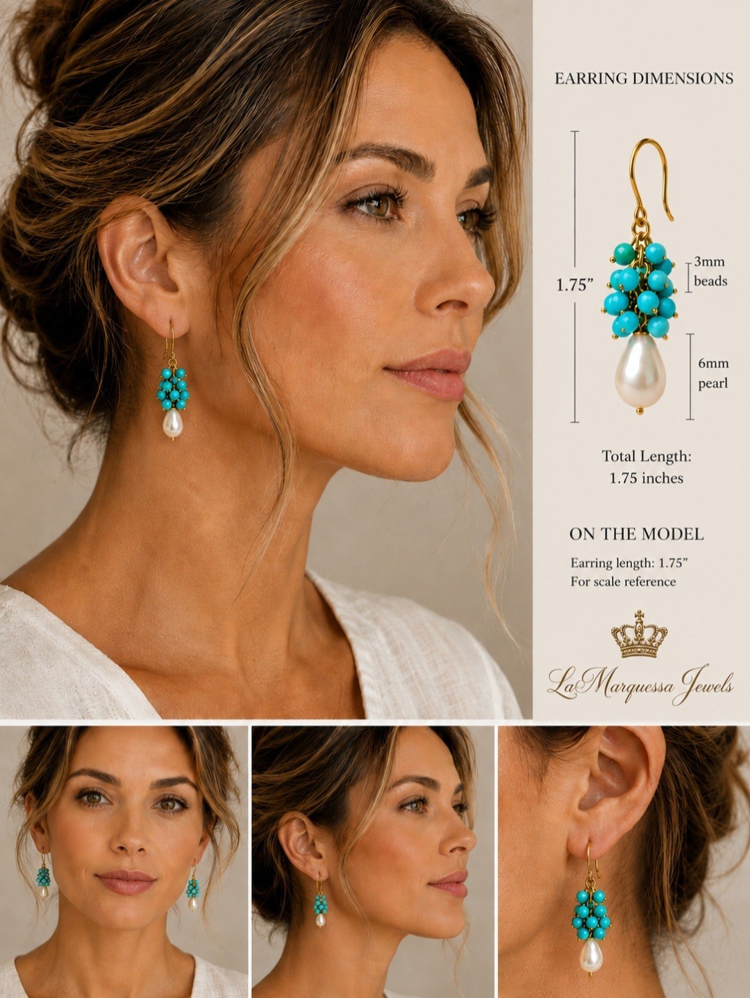 Turquoise & Freshwater Pearl Earrings14k Gold Filled | Handmade Earrings