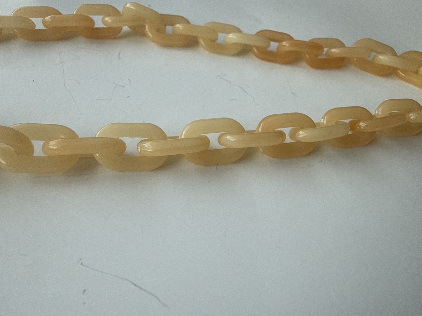 Yellow Acrylic Chunky Chain Link Acrylic Resin Necklace / Eyeglass Chain 30″
