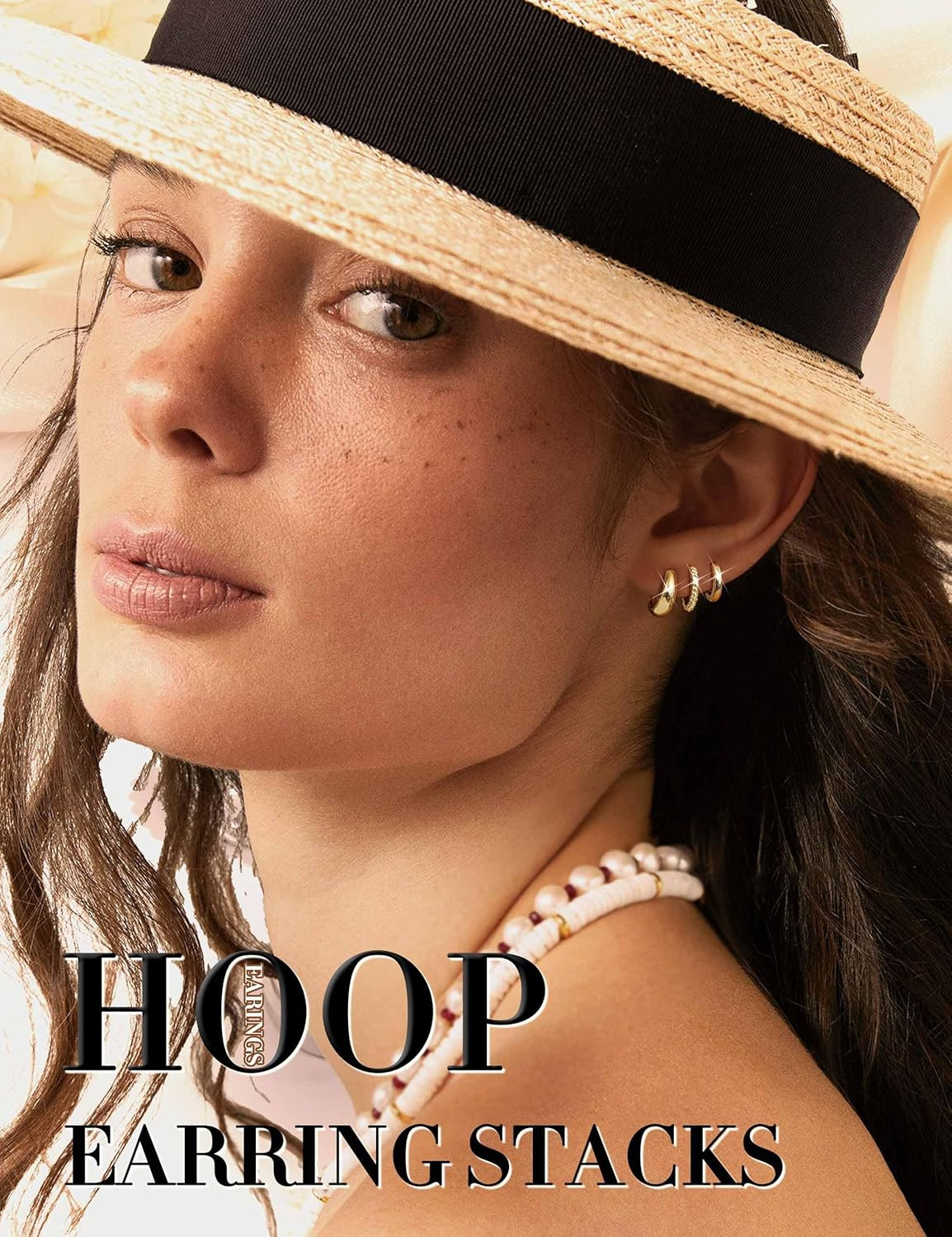 Small Gold Hoop Earrings for Women Trendy 14K Gold Plated Huggie Earring Stacks