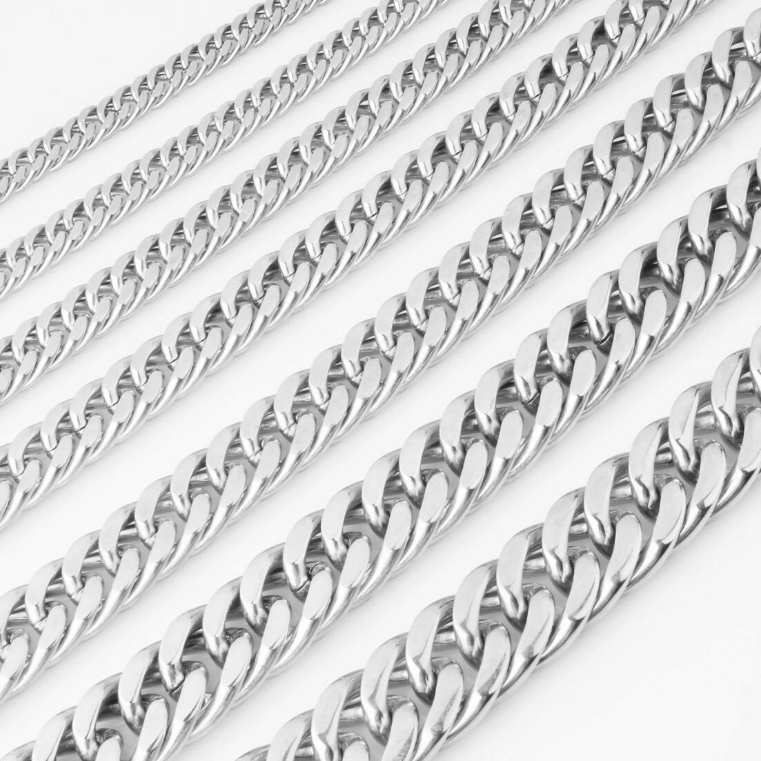 Punk Women Men’s Stainless Steel Curb Cuban Link Chain Necklace 6-18mm 7-40inch