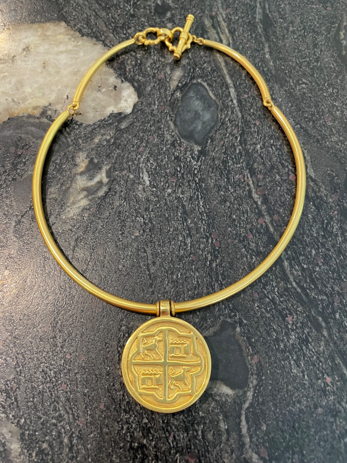 Julie Vos Double Sided Pendant Statement Necklace
