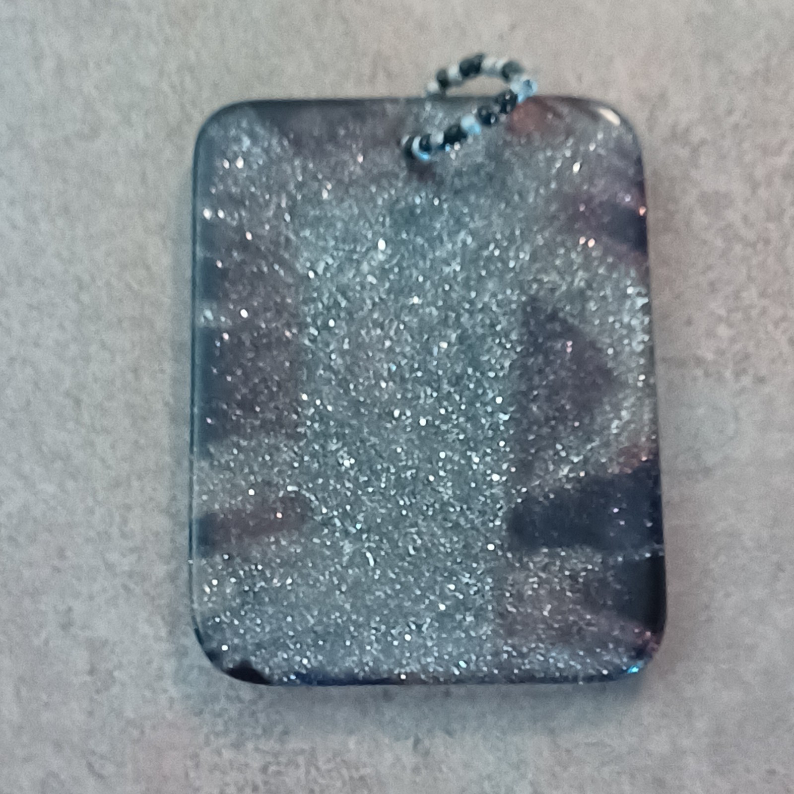 Acrylic Black Gold & Silver Color Necklace Pendant-Rectangle-Beaded Cord
