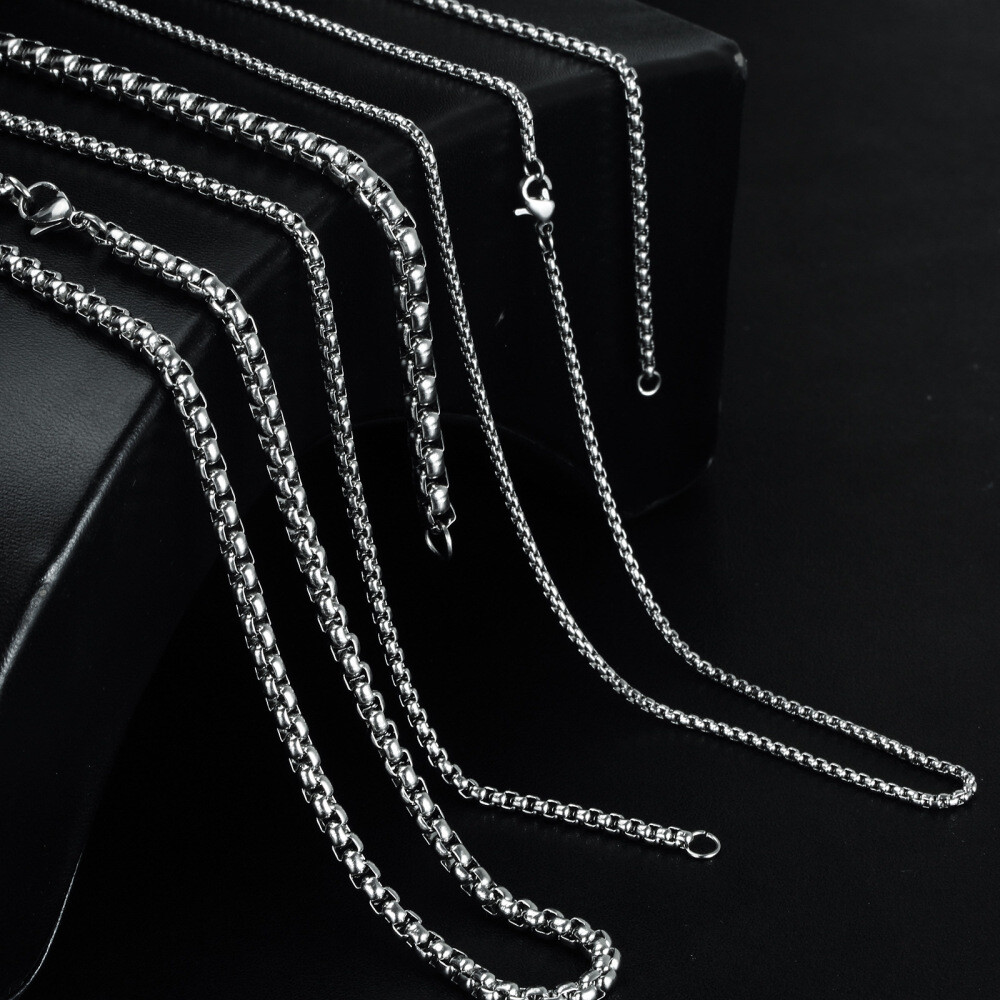 5/10/20pcs Wholesale 2/3/4/5mm 316L Stainless Steel Silver Rolo Chain Necklace