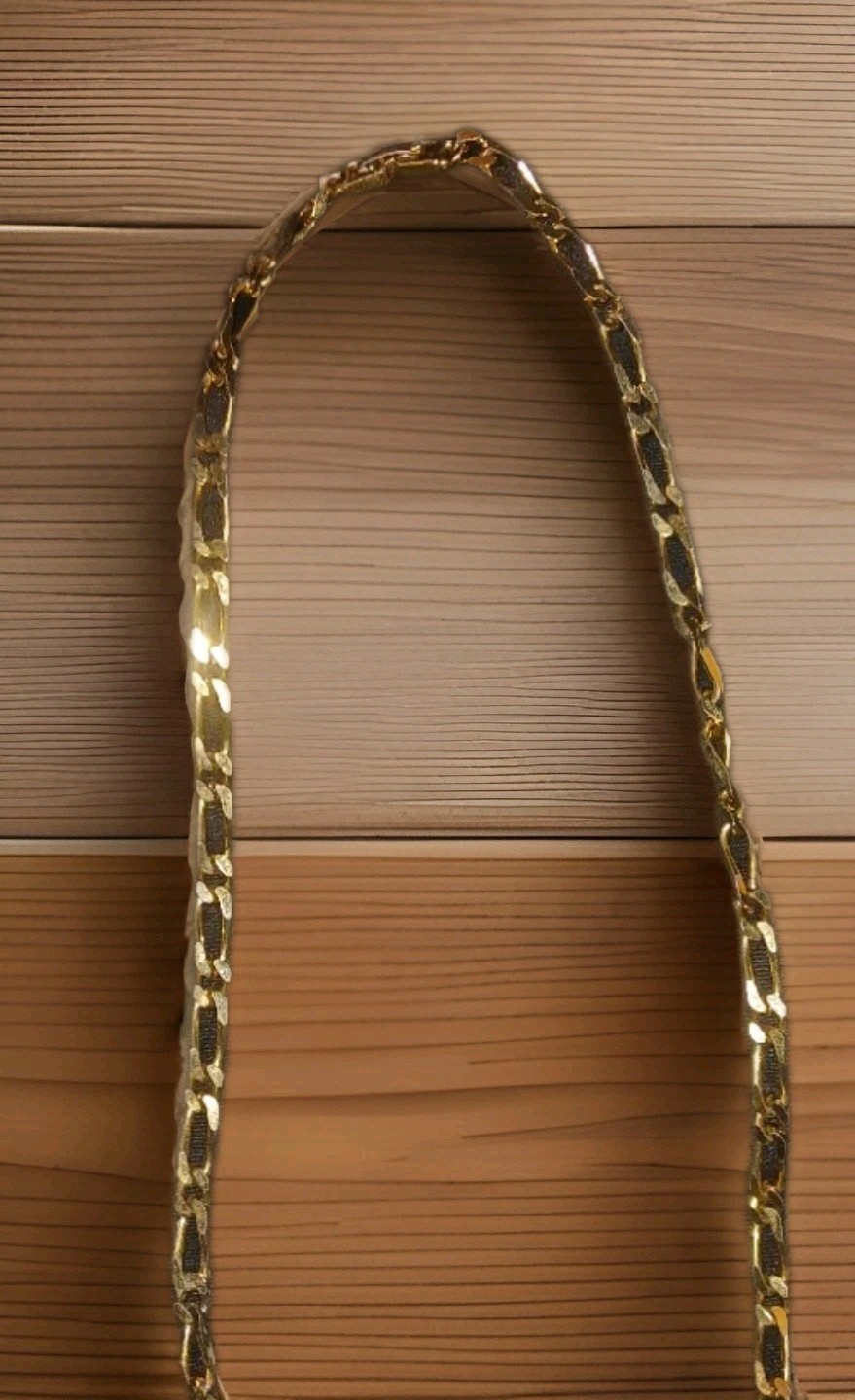 Monet Signed Gold Tone Figaro Link Chain Necklace Box Closure No Stone