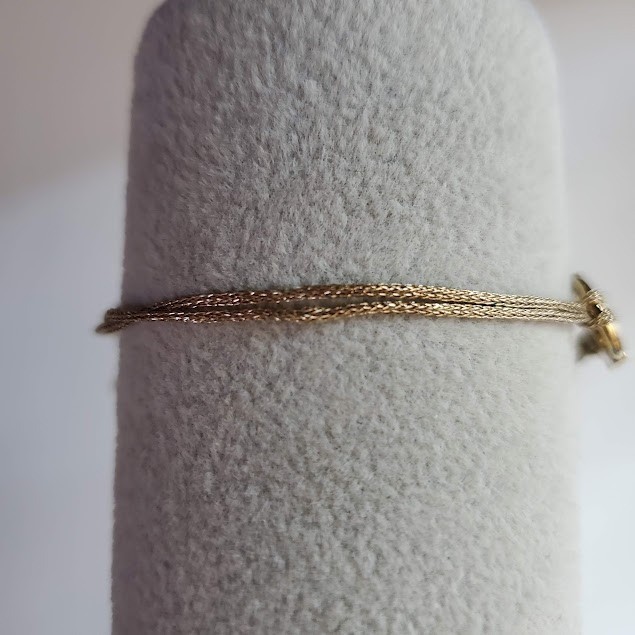 Tory Burch Foundation Embrace Ambition Silk Cord Adjustable Bracelet Gold Tone