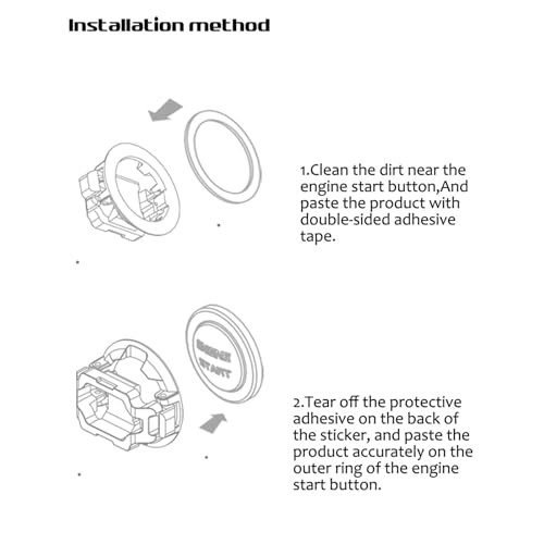 Cool Push to Start Button Cover, Engine Start Stop Button Cover, Car Interior
