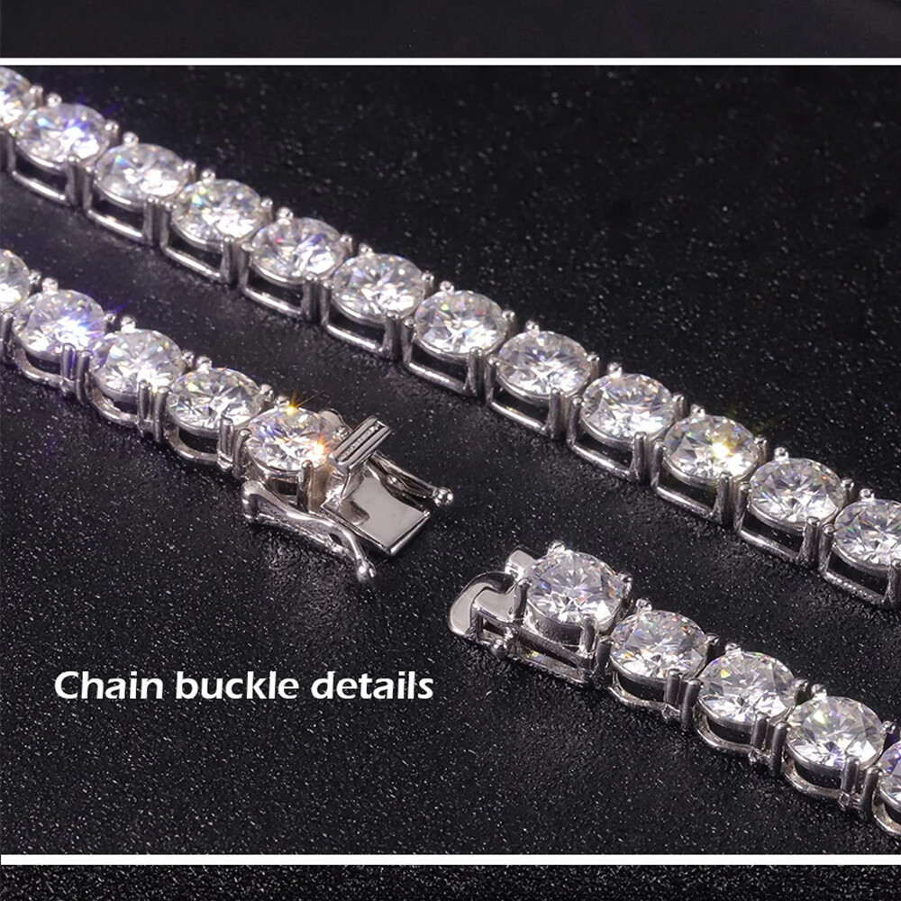 US 2-6.5mm Tennis Bracelet SOLID 925 Sterling Silver MOISSANITE Passes Tester！