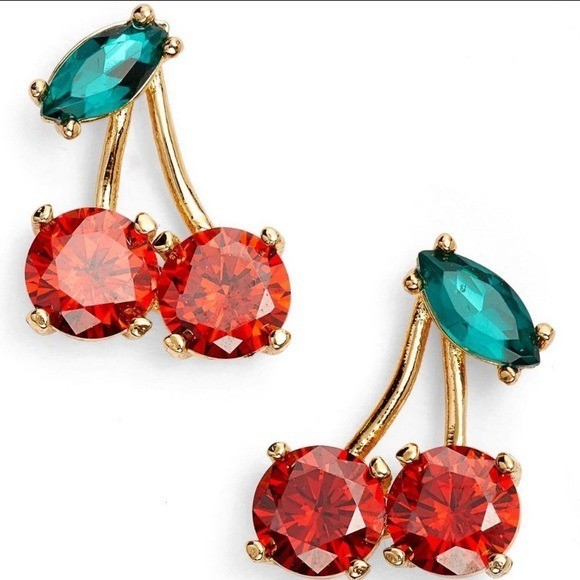 Kate Spade New York Ma Chérie Cherry POST EARRINGS! Crystals Studs