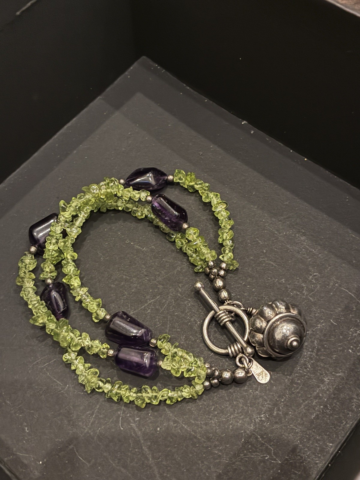 Gemstone Bracelet Natural Peridot Amethyst Gemstone Handmade Beaded Jewelry