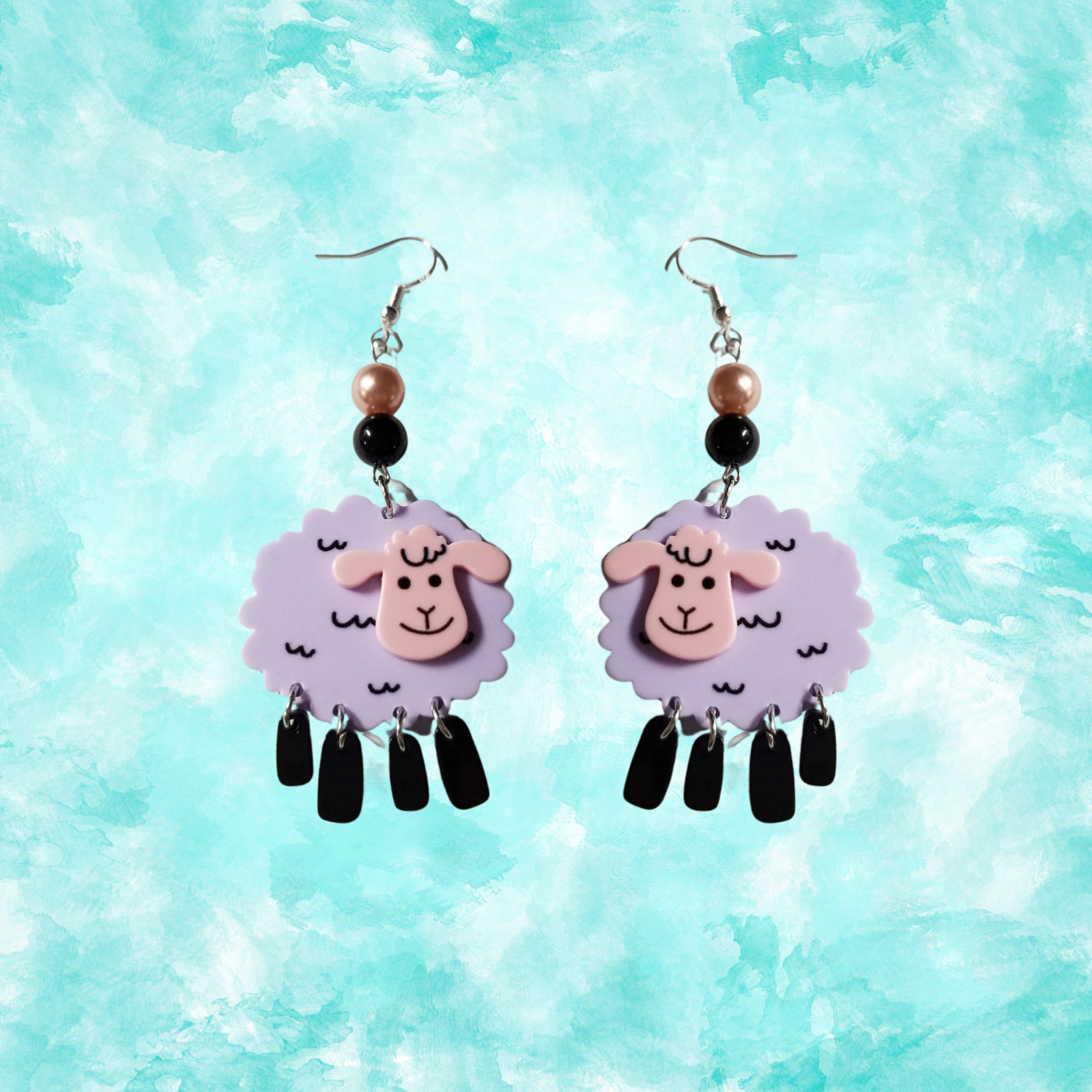 Sheep Dangle Earrings, Sheep Lover Gift, Animal Earrings, Cute Dangle Earrings