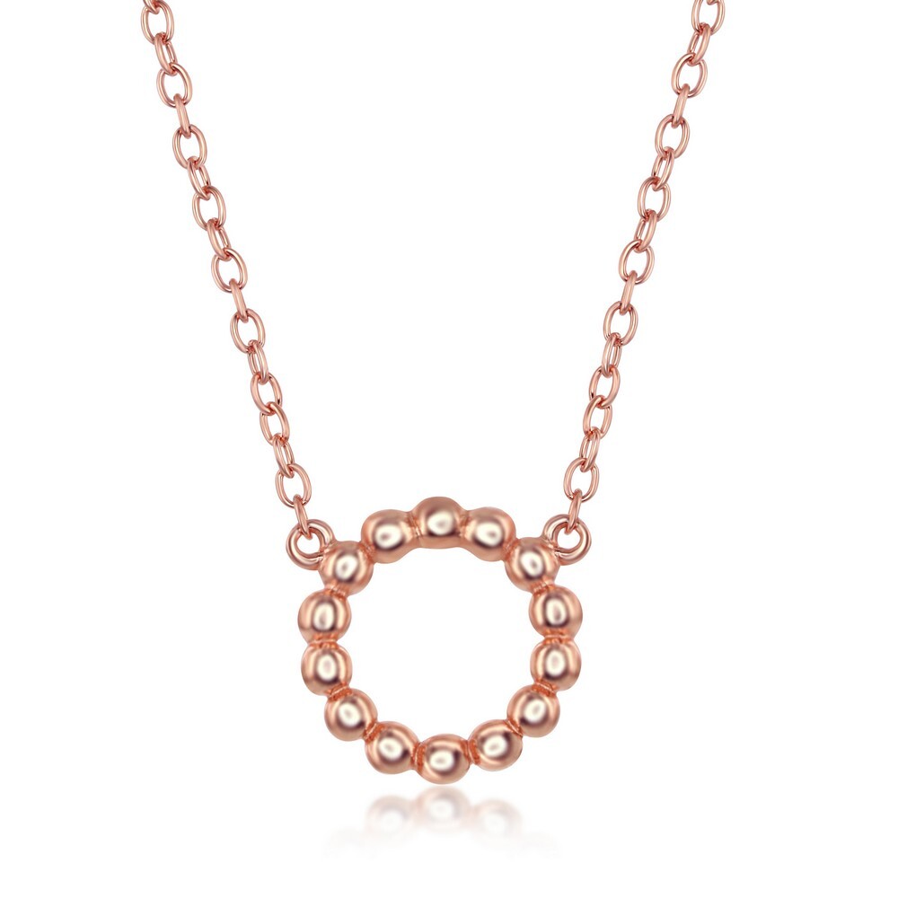 Sterling Silver Rose Gold Plated Open Circle Necklace