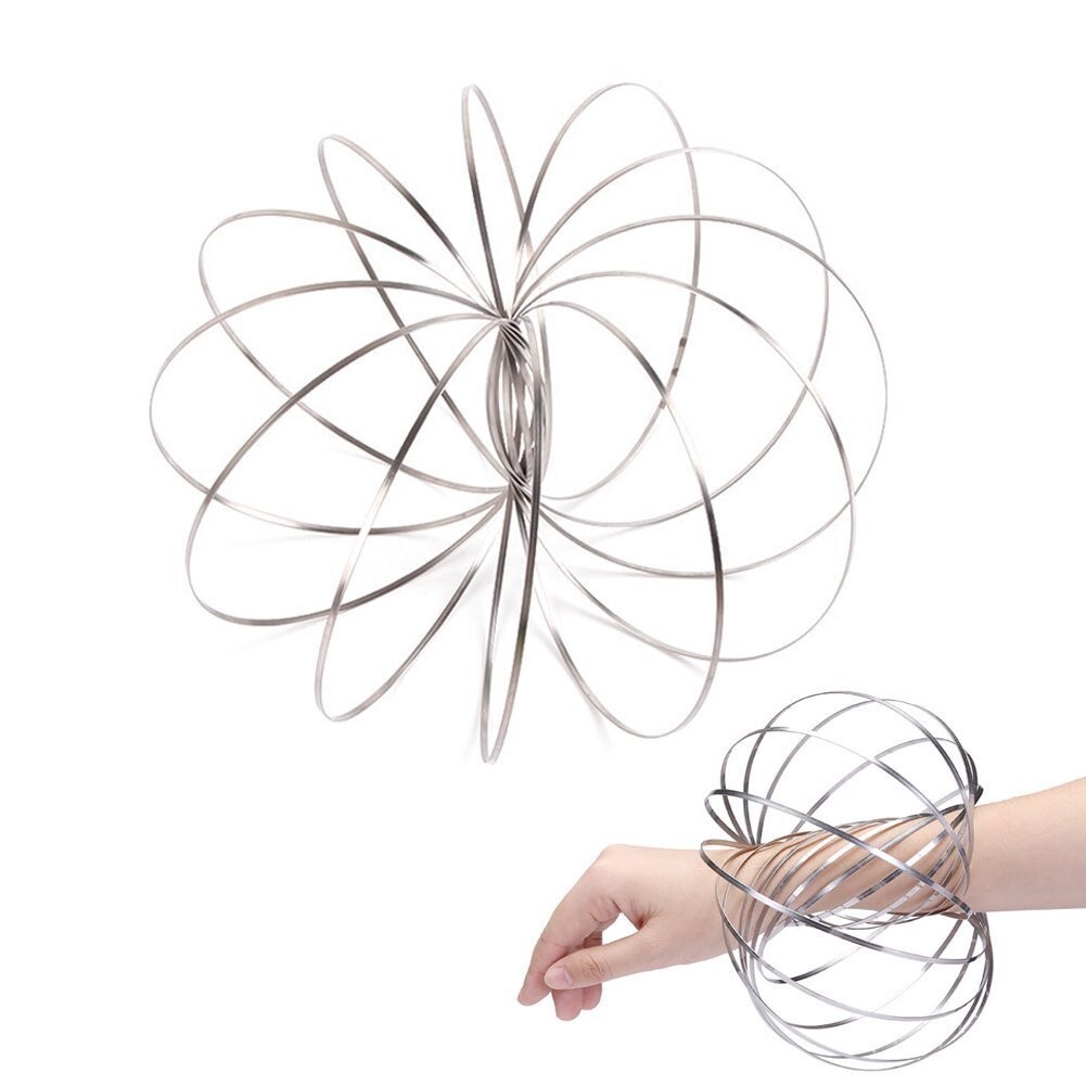 6 PCS Flow Ring Spinner Ring Arm – Stainless Steel Spring Metal Sensory Rings