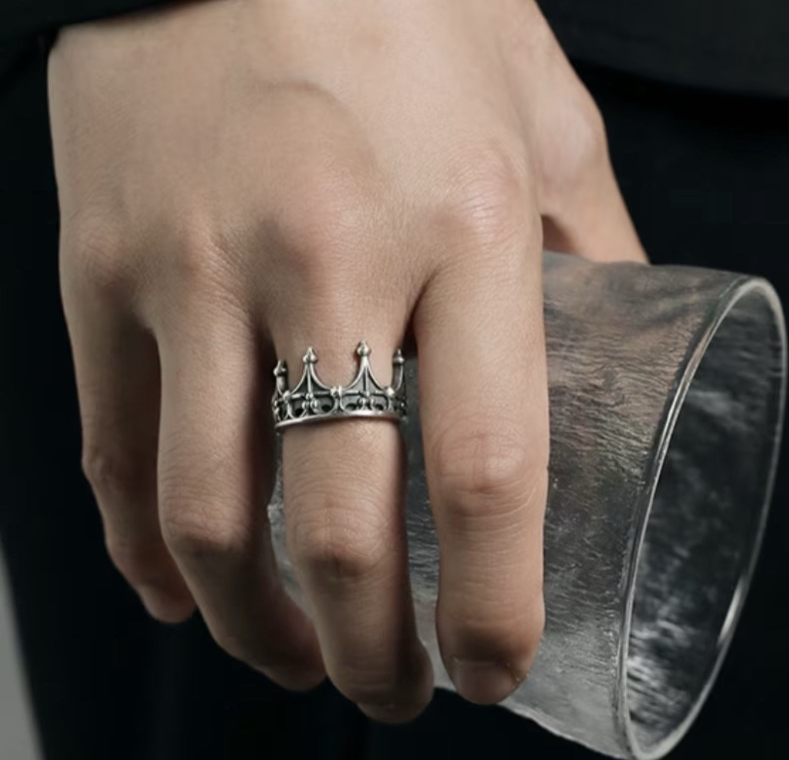 Unique Crown Shape Ring: Unisex, Adjustable, Stackable, Gothic Style