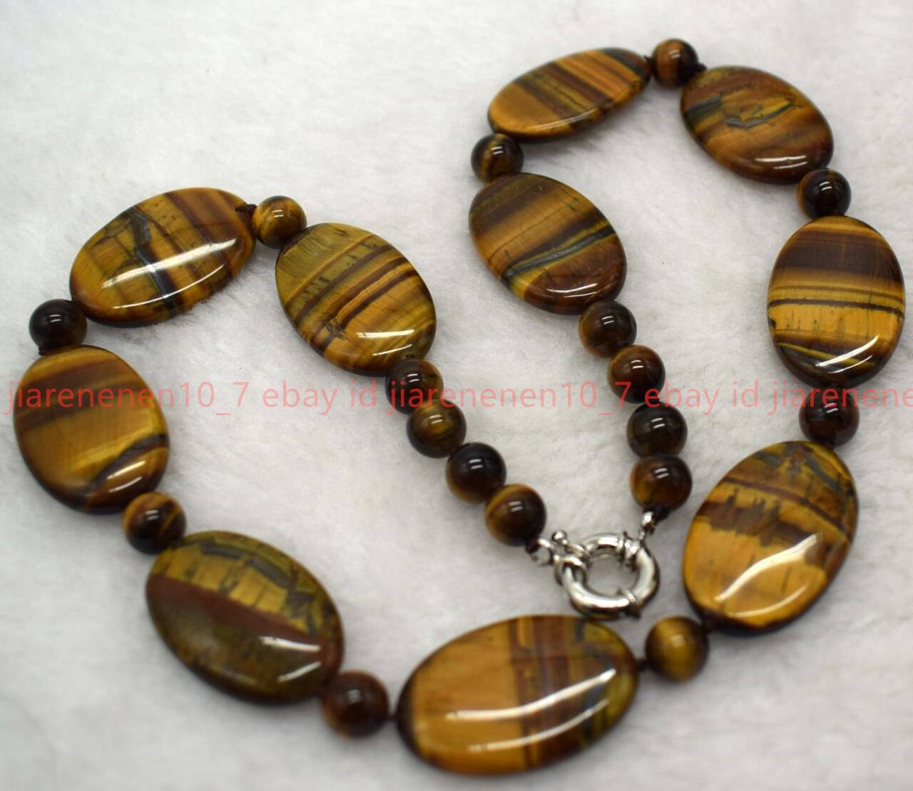 New Natural Pretty Beautiful 20x30mm Tiger’s Eye Gemstone Beads Necklace 16-36in