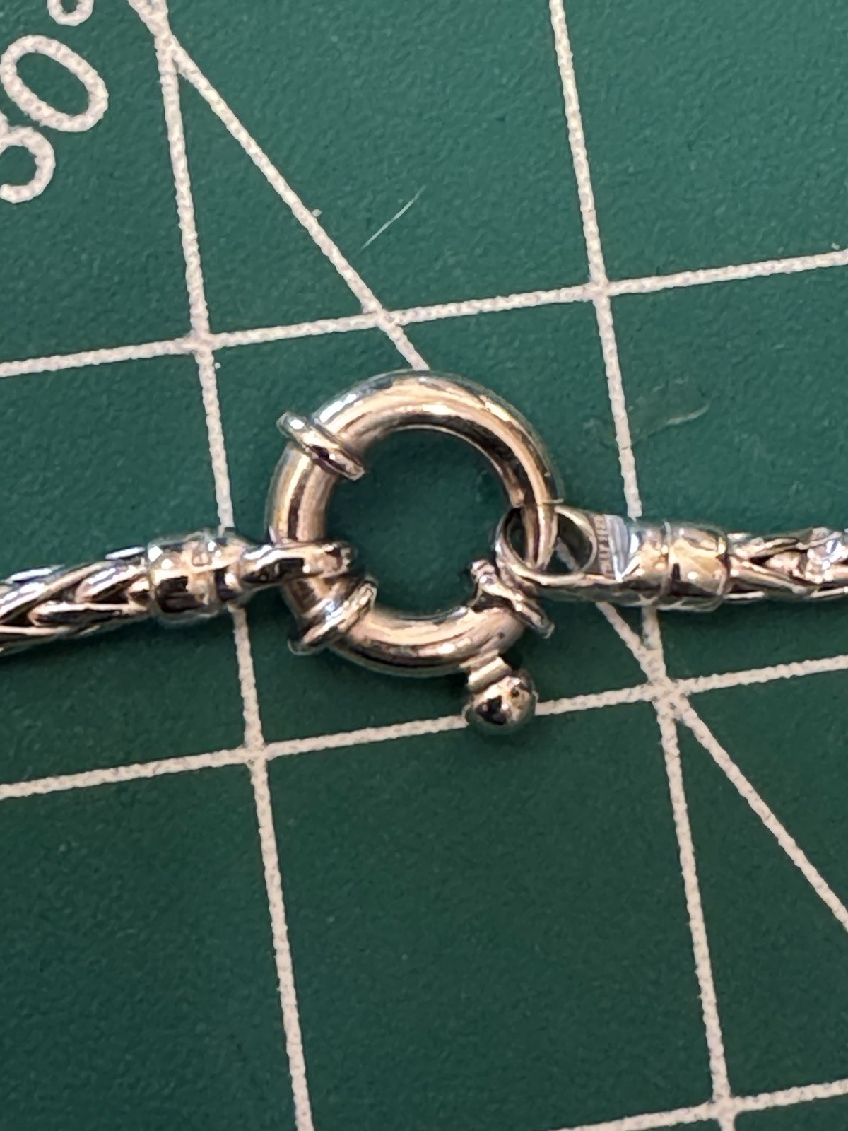 14K white gold Rope Chain Y-Drop Lariat Necklace Diamond Accent Spring Ring
