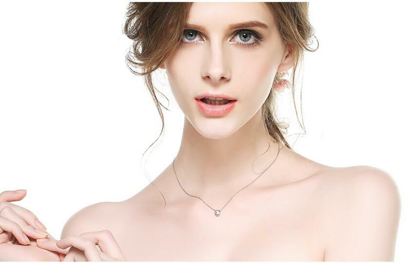 Fashion Gold Titanium Tiny Round Dot Pendant Spot Chain Necklace
