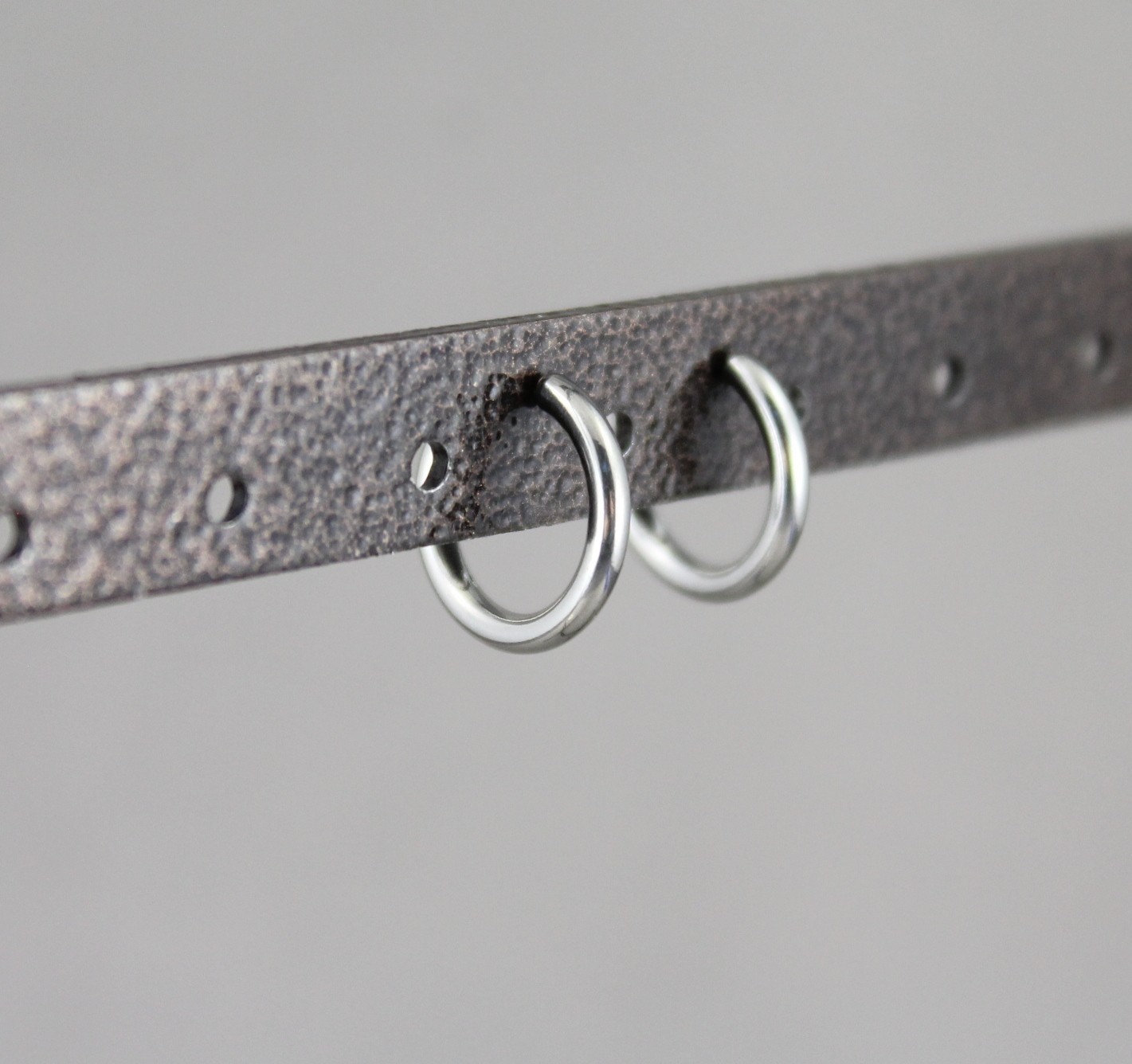 Silver hoops Clip On Clips earrings hoop spring hinge clasp 1/2″ wide 13mm