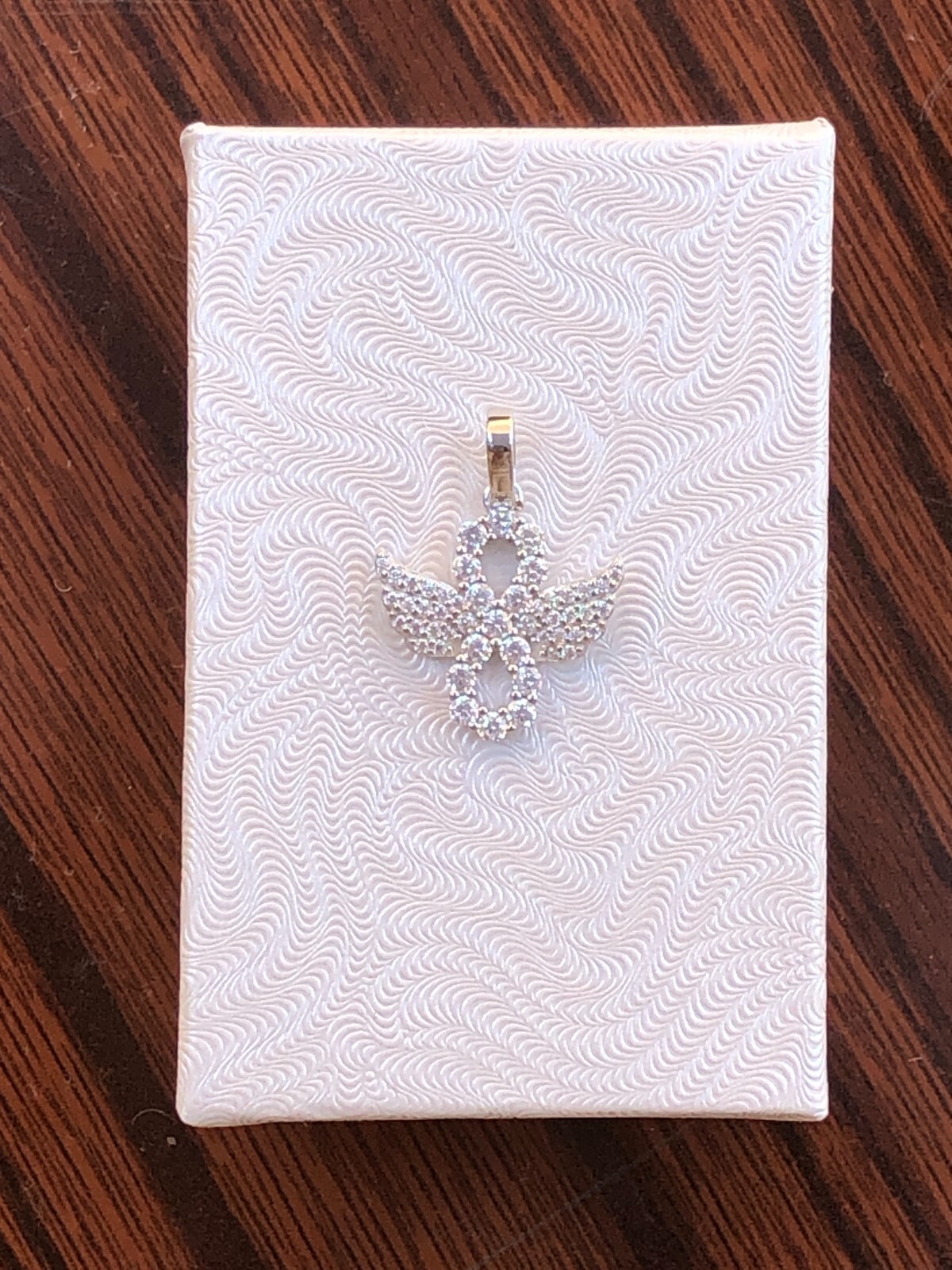 925 Sterling Silver CZ Angel Wings Infinity Pendant Women 15mm0.59″/22mm0.87″