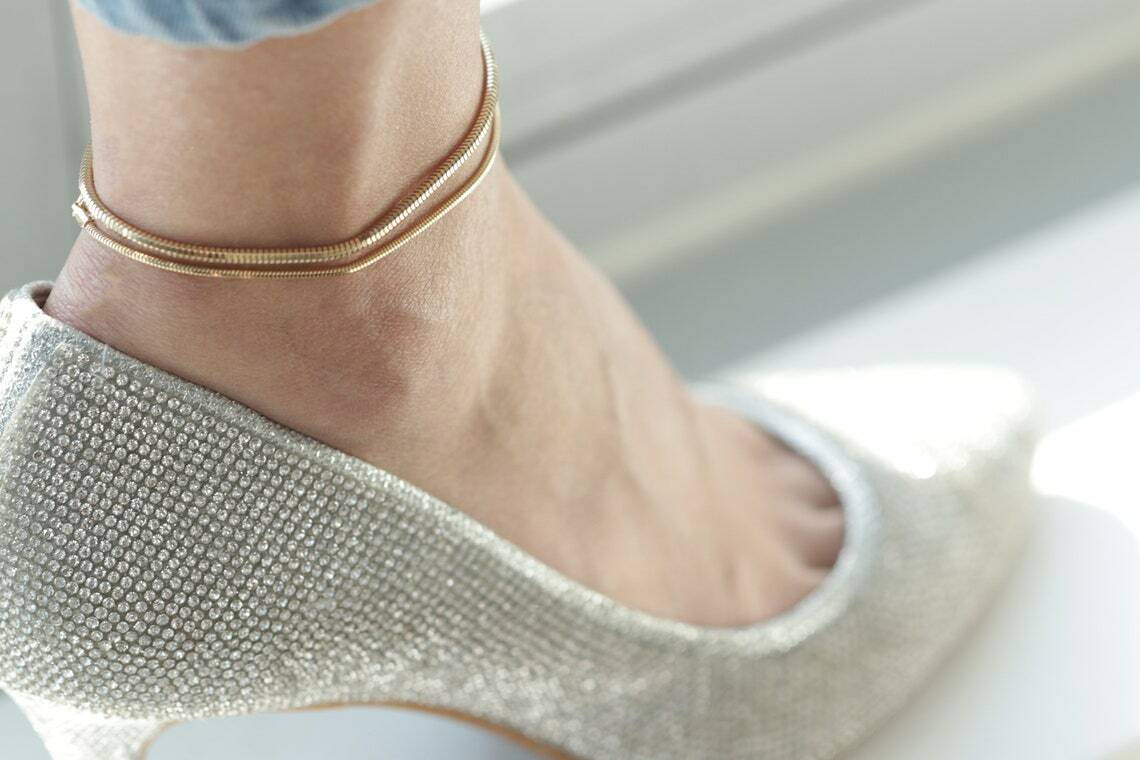 Unisex 18K Gold Filled Tarnish-Resist Snake Chain Bracelet/Anklet/Necklace 5-38″