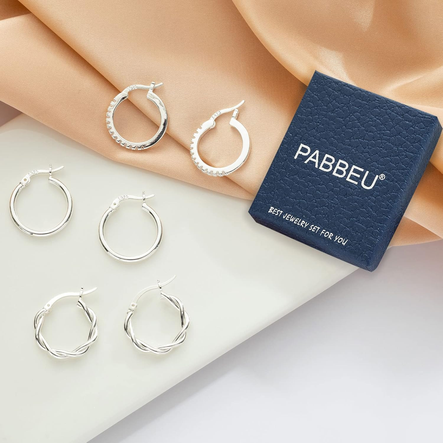 Gold Hoop Earrings for Women Sterling Silver Post Small Gold Hoop Earrings 14K R