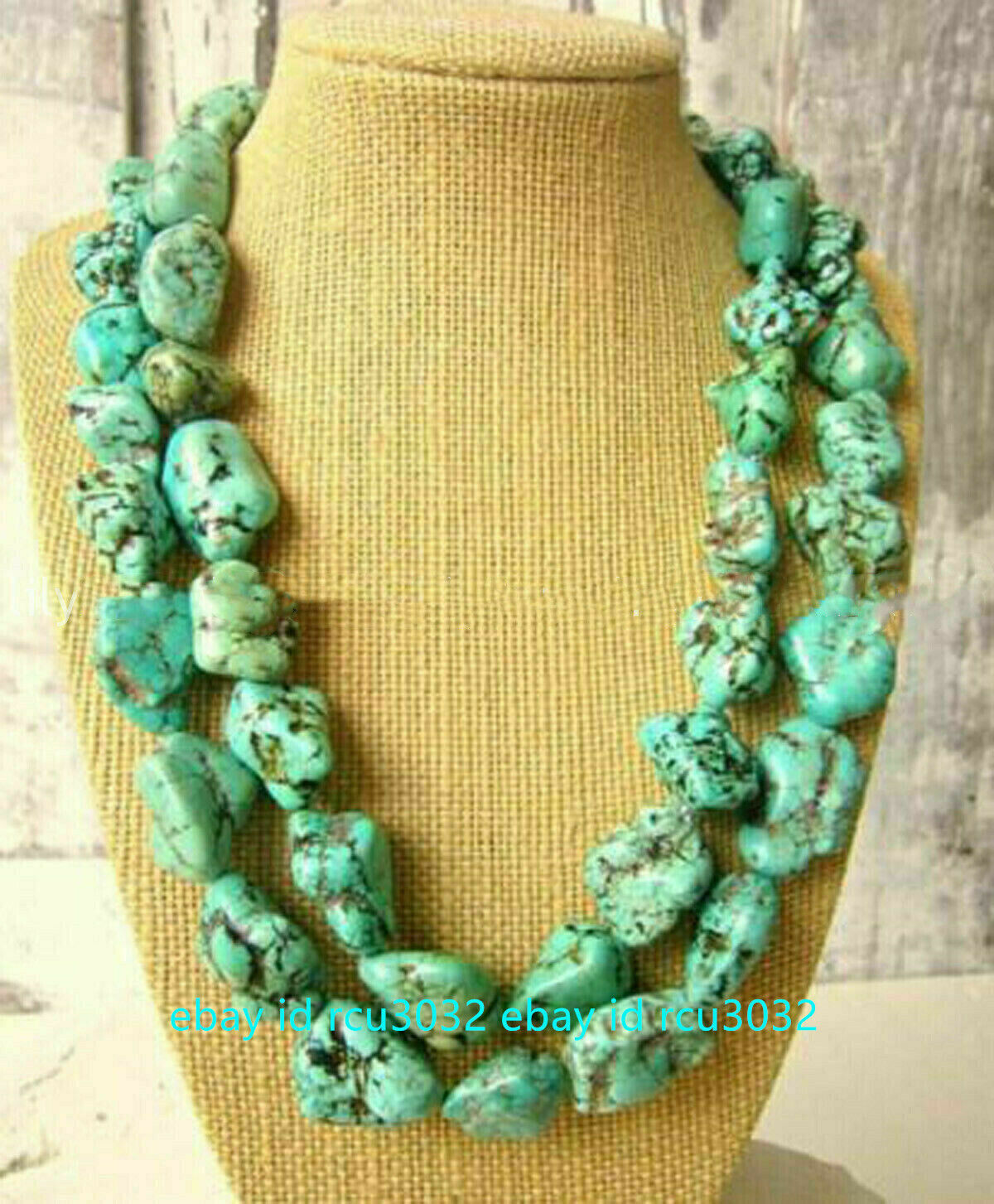 Chunky Natural 15-20mm Blue Turquoise Gems Nugget Jewelry Long Necklace 35”