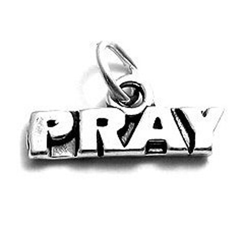 925 Sterling Silver Pray Christian God Jesus Charm