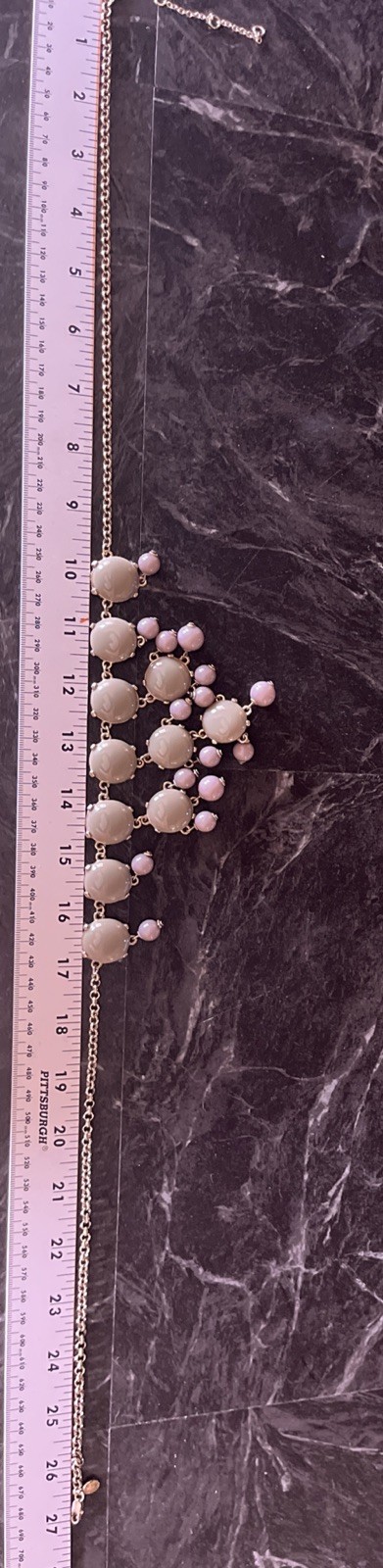 J. Crew “bubble” green necklace 27in W 3 1/4 In Extender Gold Tone